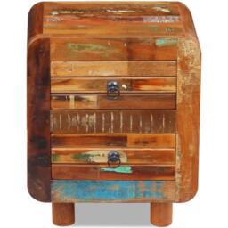 Berkfield Home Night Cabinet Solid Reclaimed Wood 43x33x51 cm in Brown - Size: 43 x 33 x 51 cm - thumbnail 1