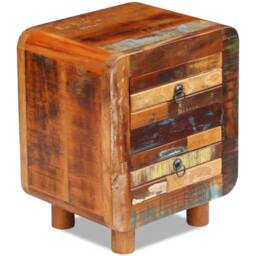 Berkfield Home Night Cabinet Solid Reclaimed Wood 43x33x51 cm in Brown - Size: 43 x 33 x 51 cm - thumbnail 8