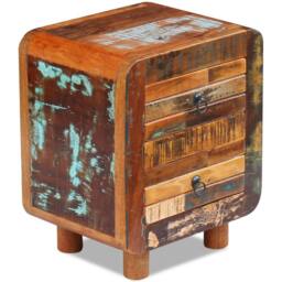 Berkfield Home Night Cabinet Solid Reclaimed Wood 43x33x51 cm in Brown - Size: 43 x 33 x 51 cm - thumbnail 7