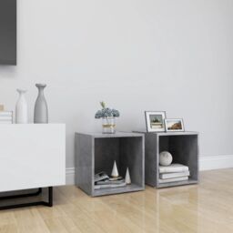 Berkfield Home TV Cabinets 2 pcs Concrete Grey 37x35x37 cm Engineered Wood - Size: 37 x 35 x 37 cm - thumbnail 1