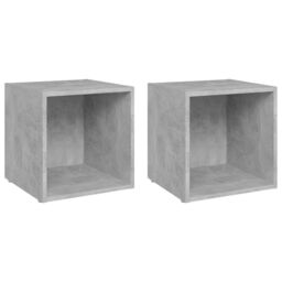 Berkfield Home TV Cabinets 2 pcs Concrete Grey 37x35x37 cm Engineered Wood - Size: 37 x 35 x 37 cm - thumbnail 2