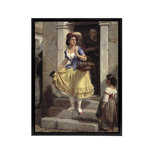"Artery8 Wilhelm Marstrand An Italian Woman Goes to Carnival Framed Canvas Art - Size: W12"" x H16""" - image 1