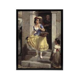 "Artery8 Wilhelm Marstrand An Italian Woman Goes to Carnival Framed Canvas Art - Size: W12"" x H16""" - thumbnail 1