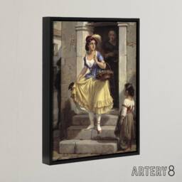 "Artery8 Wilhelm Marstrand An Italian Woman Goes to Carnival Framed Canvas Art - Size: W12"" x H16""" - thumbnail 2