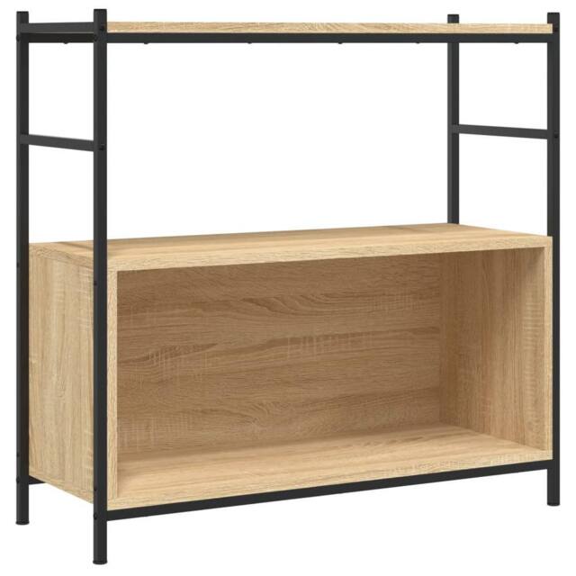Berkfield Home Bookshelf Sonoma Oak 80x30x78.5 cm Engineered Wood & Iron in Light Oak - image 1