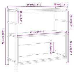 Berkfield Home Bookshelf Sonoma Oak 80x30x78.5 cm Engineered Wood & Iron in Light Oak - thumbnail 9