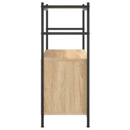 Berkfield Home Bookshelf Sonoma Oak 80x30x78.5 cm Engineered Wood & Iron in Light Oak - thumbnail 5