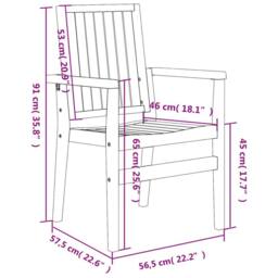 Berkfield Home Stackable Garden Chairs 4 pcs 56.5x57.5x91 cm Solid Wood Teak in Brown - thumbnail 7