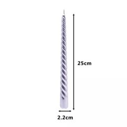 Marco Paul Set of 4 Silver Twisted Tall Tapered Candles Dinner Candles Table Centrepiece - thumbnail 4
