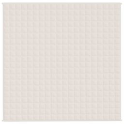 Berkfield Home Weighted Blanket Light Cream 200x200 cm 13 kg Fabric - thumbnail 3
