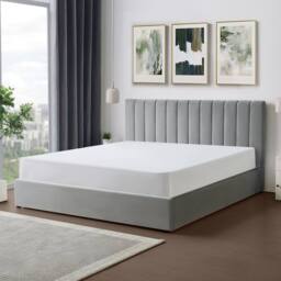 Artemis Home Corwin Grey Velvet Ottoman Storage Bed Frame - 4 Sizes Available - Size: Super King - thumbnail 2