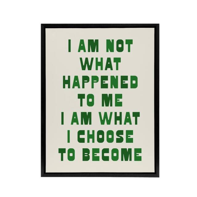 "Artery8 I Am What I Choose To Become Bold Inspirational Framed Canvas Art in Green - Size: W12"" x H16""" - image 1