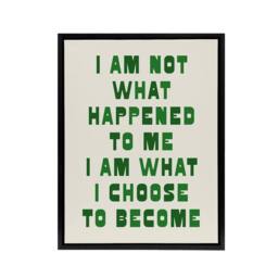 "Artery8 I Am What I Choose To Become Bold Inspirational Framed Canvas Art in Green - Size: W12"" x H16""" - thumbnail 1