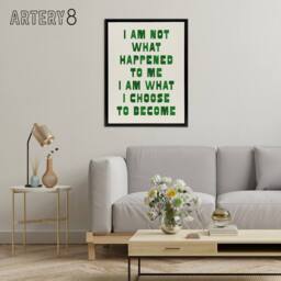"Artery8 I Am What I Choose To Become Bold Inspirational Framed Canvas Art in Green - Size: W12"" x H16""" - thumbnail 3