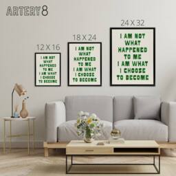 "Artery8 I Am What I Choose To Become Bold Inspirational Framed Canvas Art in Green - Size: W12"" x H16""" - thumbnail 4