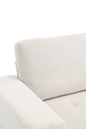 Living and Home 2-Seater Chenille Upholstered Sofa in White - thumbnail 3