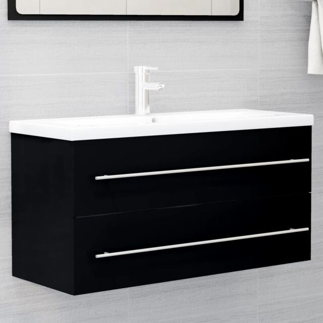 Berkfield Home Sink Cabinet Black 100x38.5x48 cm Engineered Wood - image 1