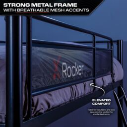 X Rocker HQ High Sleeper Bunk Bed with Large Desk & Mattress Included in Black - Size: Single - thumbnail 3