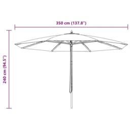 Berkfield Home Outdoor Parasol with Wooden Pole 350 cm Anthracite in Black - thumbnail 5