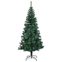 Berkfield Home Artificial Christmas Tree with Iridescent Tips Green 120 cm PVC - thumbnail 2