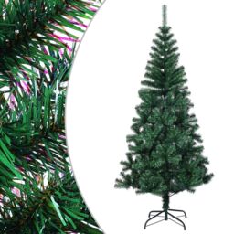 Berkfield Home Artificial Christmas Tree with Iridescent Tips Green 120 cm PVC