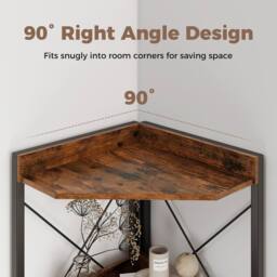 Gymax Corner Storage Shelf 6-Tier Freestanding Tall Cabinet Slim Bookcase in Brown - thumbnail 8