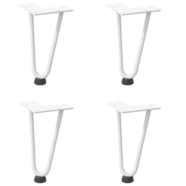 Berkfield Home Hairpin Table Legs 4 pcs White 20 cm Solid Steel - image 1
