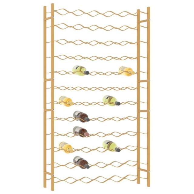 Berkfield Home Modern Wine Rack for 72 Bottles Gold Metal - image 1