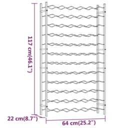 Berkfield Home Modern Wine Rack for 72 Bottles Gold Metal - thumbnail 8