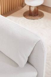 Living and Home Chenille Upholstered Armchair with Footstool in White - thumbnail 8