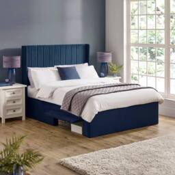 Cheshire Coral Royal Blue Dual Storage Door Bed - Double (135cm) - thumbnail 3