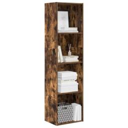 Berkfield Home Bookcase Smoked Oak 40x30x152 cm Engineered Wood in Brown - Size: 40 x 30 x 152 cm - thumbnail 4