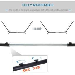OUTSUNNY 3.8m Hammock Stand Adjustable Universal Fit Garden Camping Picnic in Black - thumbnail 5