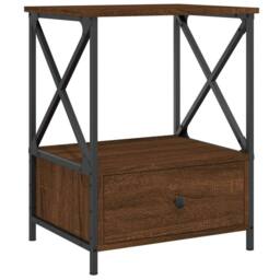 Berkfield Home Durable Bedside Tables 2 pcs Brown Oak 50x41x65 cm Engineered Wood - Size: 50 x 41 x 65 cm - thumbnail 5