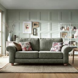 Abakus Direct Ingrid 3 Seater Sofa in Rifle Green in Pale Green