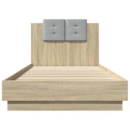 Berkfield Home Durable Bed Frame with LED without Mattress Sonoma Oak 100x200 cm in Brown - thumbnail 6