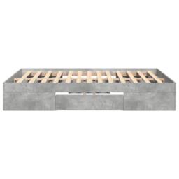 Berkfield Home Bed Frame without Mattress Concrete Grey 120x190cm Engineered Wood - Size: 120x190 cm - thumbnail 6
