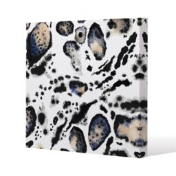 Benjamin Tate Design Leopard Print with Blue (Canvas Print) / 101 x 101 x 4cm in Natural - Size: 101 x 101 x 4 cm - thumbnail 1