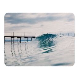Benjamin Tate Design Ocean ideal wave in ocean. Breaking blue waves Designer Blanket in Natural - Size: 120 cm x 150 cm - thumbnail 1