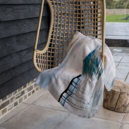 Benjamin Tate Design Ocean ideal wave in ocean. Breaking blue waves Designer Blanket in Natural - Size: 120 cm x 150 cm - thumbnail 3
