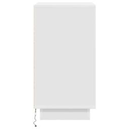 Berkfield Home Bedside Cabinet with LED Lights¬†White 38x34x65 cm in White - Size: 38 x 34 x 65 cm - thumbnail 8