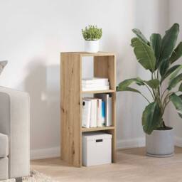 Berkfield Home Bookcase Stackable Artisan Oak 30x30x80 cm Engineered Wood in Brown - Size: 30 x 30 x 80 cm - thumbnail 3