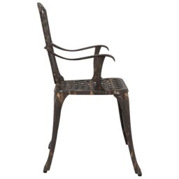 Berkfield Home Garden Chairs Set of 2 - Bronze Cast Aluminum - thumbnail 5