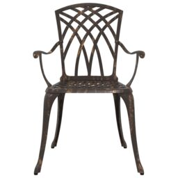 Berkfield Home Garden Chairs Set of 2 - Bronze Cast Aluminum - thumbnail 4