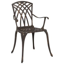 Berkfield Home Garden Chairs Set of 2 - Bronze Cast Aluminum - thumbnail 3