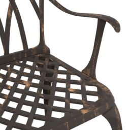Berkfield Home Garden Chairs Set of 2 - Bronze Cast Aluminum - thumbnail 8