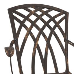 Berkfield Home Garden Chairs Set of 2 - Bronze Cast Aluminum - thumbnail 7
