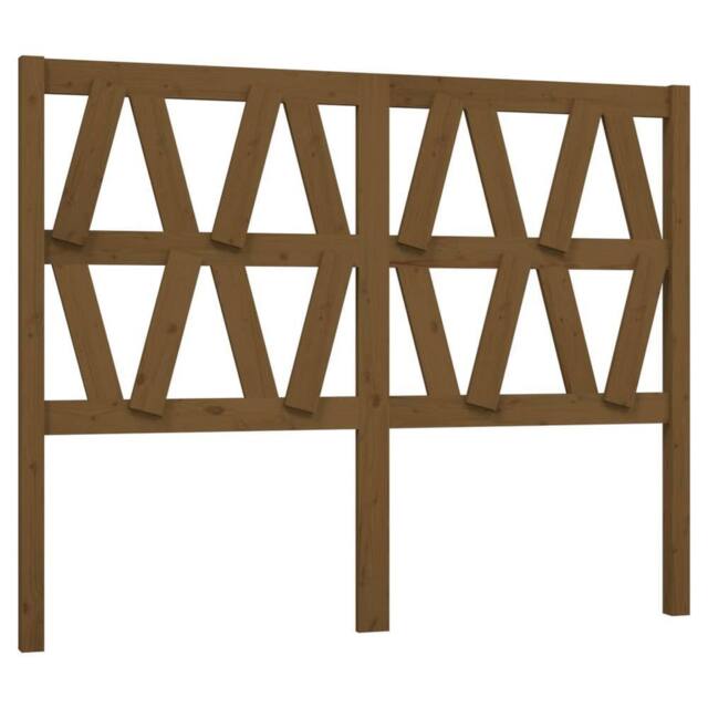 Berkfield Home Bed Headboard Honey Brown 126x4x100 cm Solid Wood Pine - Size: 126 x 4 x 100 cm - image 1