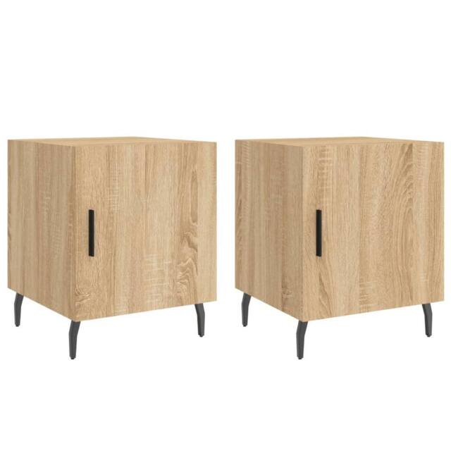 Berkfield Home Bedside Cabinets 2 pcs Sonoma Oak 40x40x50 cm Engineered Wood in Light Tan - Size: 40 x 40 x 50 cm - image 1