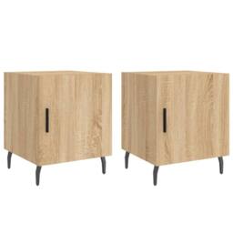 Berkfield Home Bedside Cabinets 2 pcs Sonoma Oak 40x40x50 cm Engineered Wood in Light Tan - Size: 40 x 40 x 50 cm - thumbnail 1